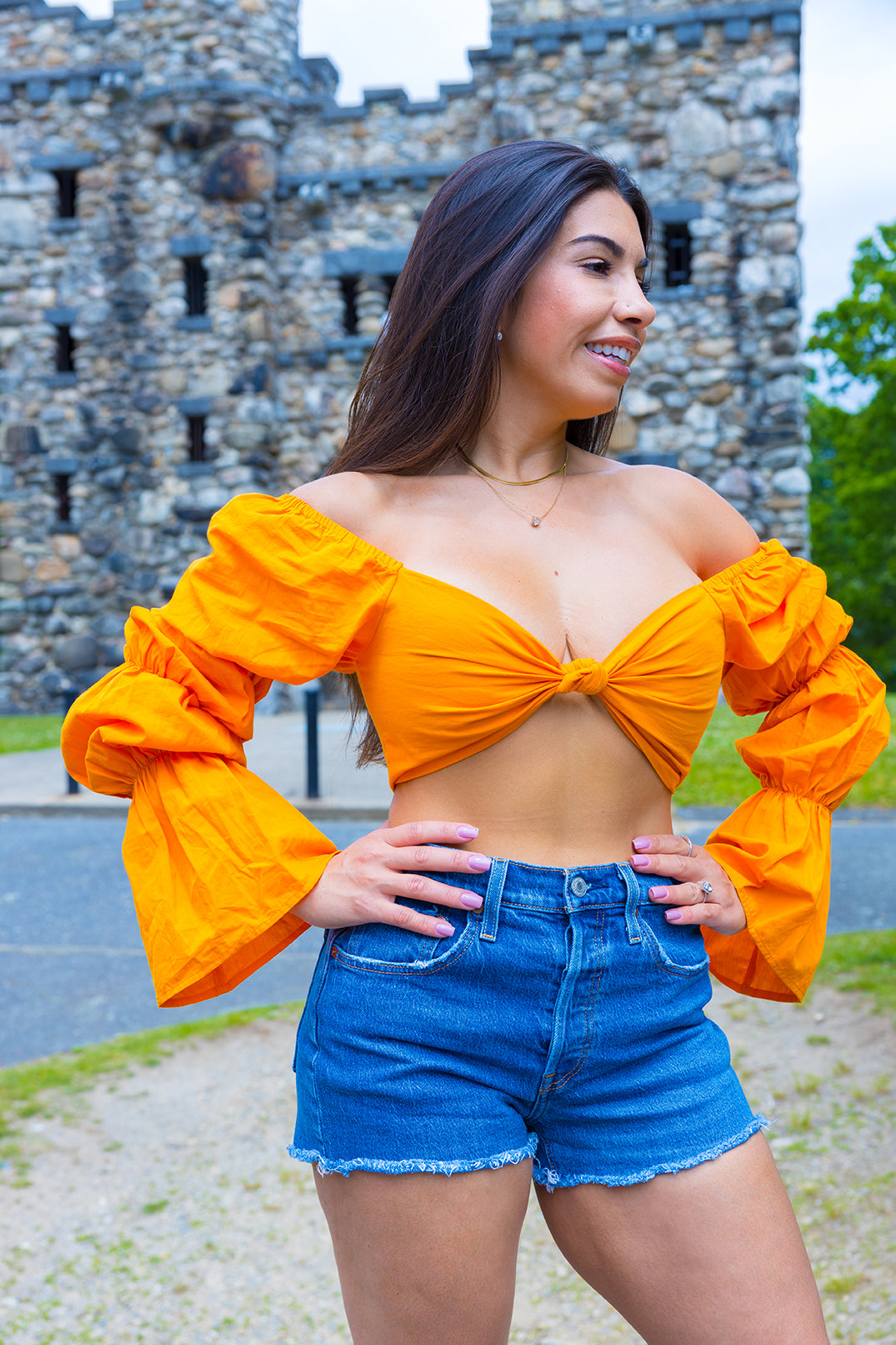 Cropped Long Sleeve - Orange